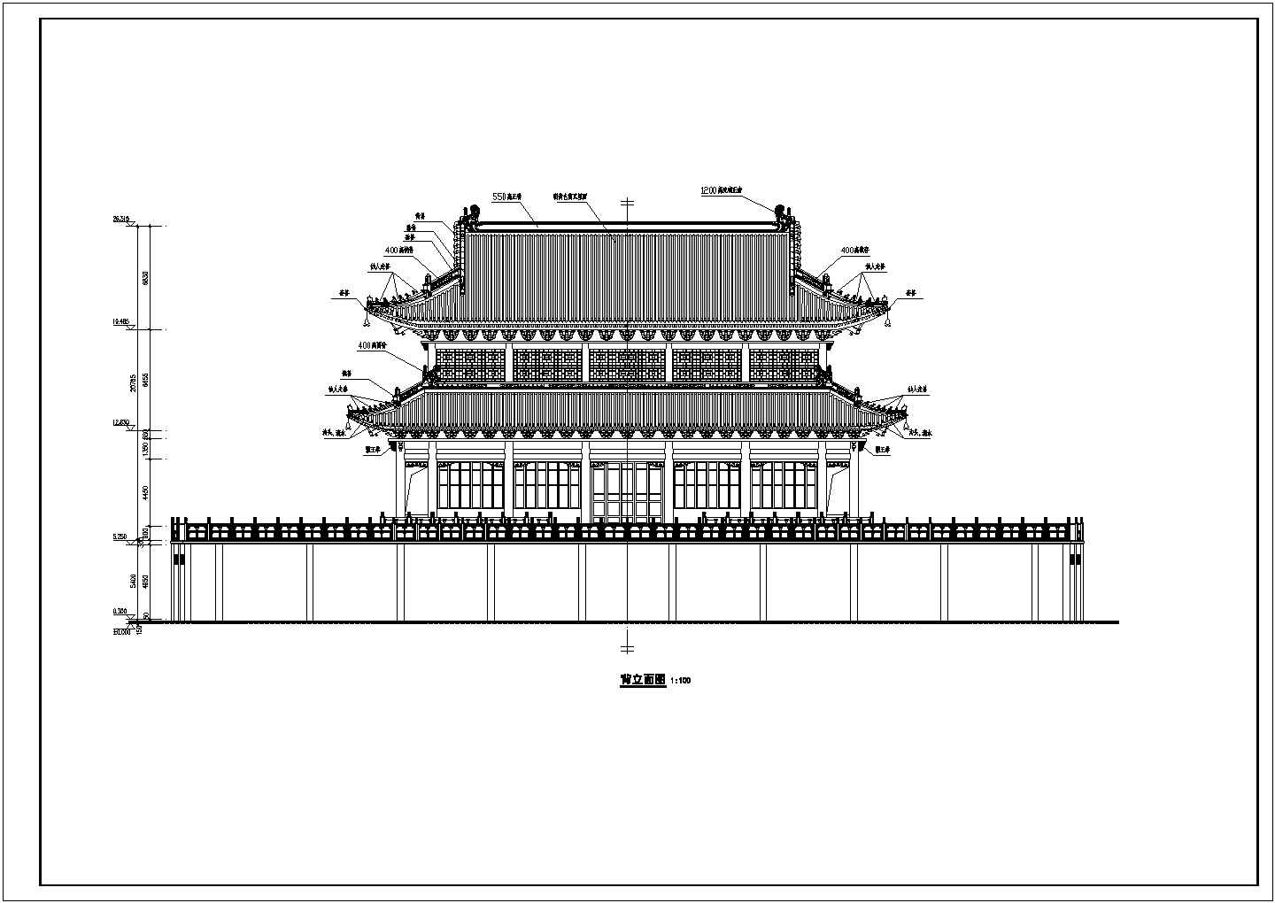 中式仿古极乐殿大殿多专业设计施工图