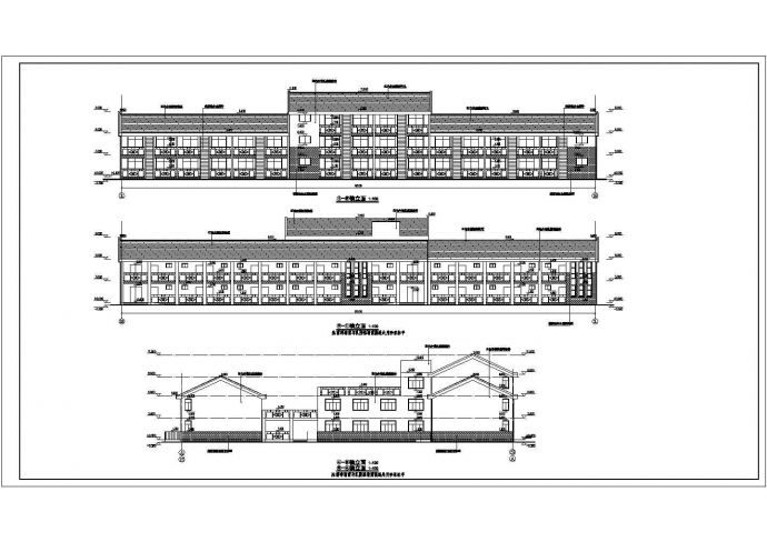 某城市二层框架结构敬老院建筑设计方案图_图1