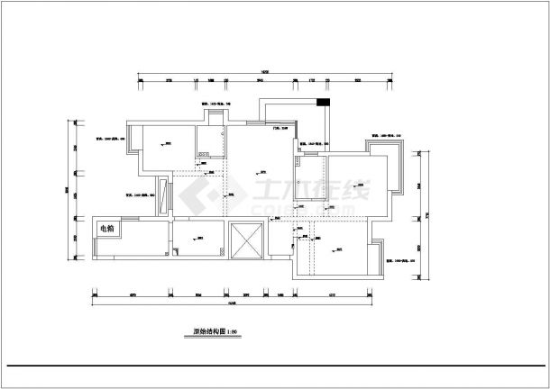  Decoration construction drawing of 135 square comfortable two room two bathroom multi workshop - Figure 1