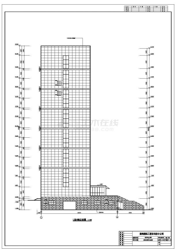 某十四层框架结构办公楼建筑设计方案图-图二