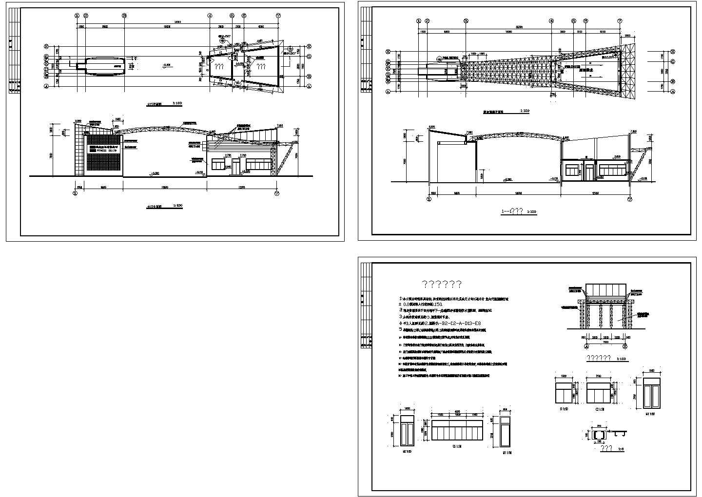 厂区大门设计建筑结构CAD施工图