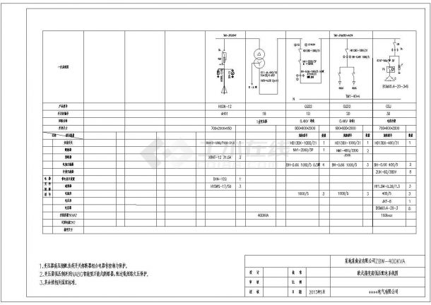 某住宅小区建设用电装置cad设计图纸-图一