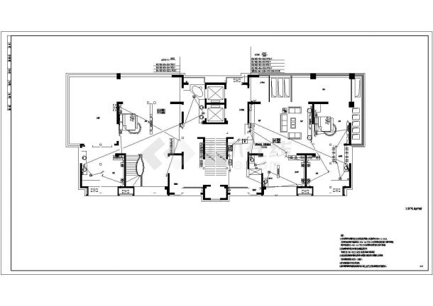 某水岸小区3号楼住宅楼电气设计CAD图-图二
