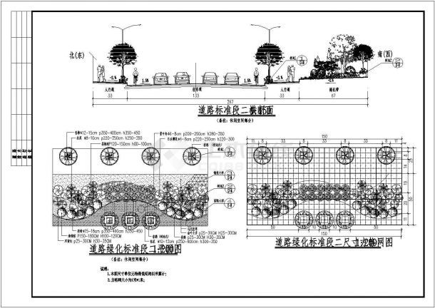 某城市道路标准段景观设计施工图纸-图二