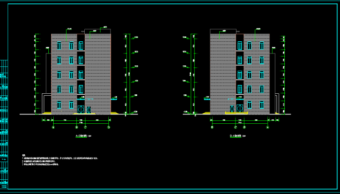 某地五层框架结构综合办公楼建筑设计CAD图_图1