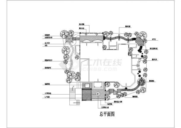 某私家花园景观方案图纸及彩平效果图-图一