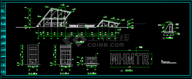 某厂区门卫建筑及结构设计CAD施工图-图二