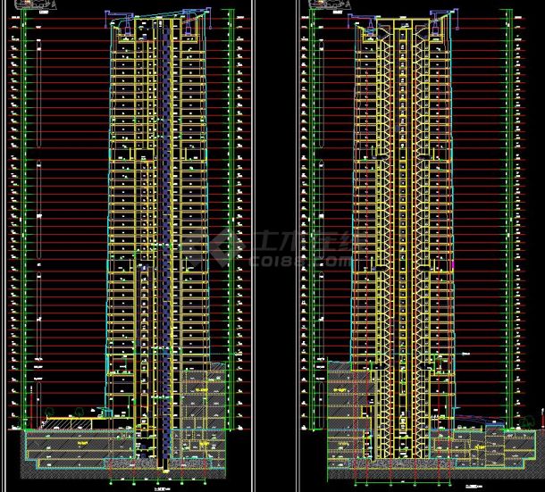 超高层玻璃幕墙办公大厦建筑设计图纸-图二