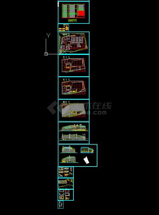 某异形框架结构运动中心建筑及结构施工图-图二