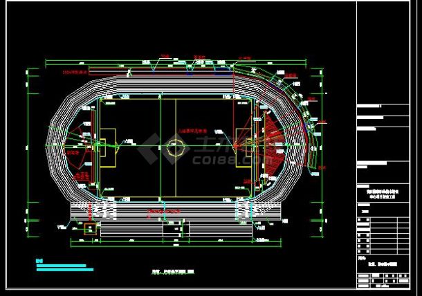 400米跑道操场运动场建筑设计施工图-图二