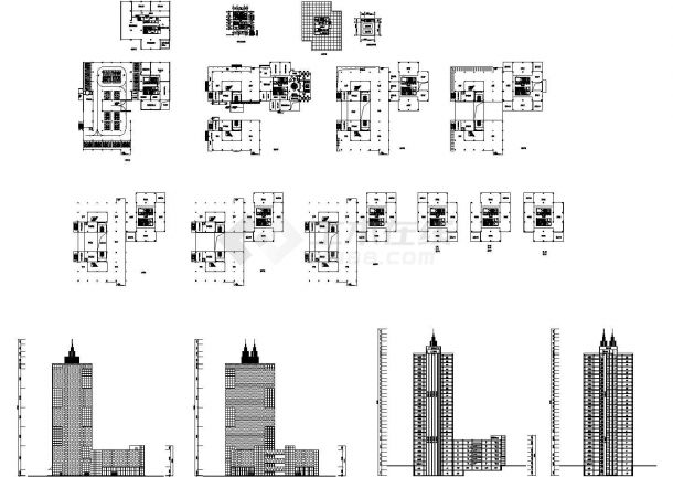 高层办公楼建筑设计CAD施工图-图一
