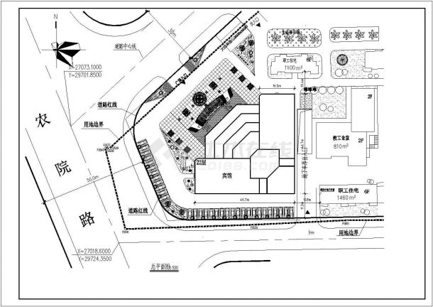 一套简单的宾馆建筑CAD设计方案图-图二