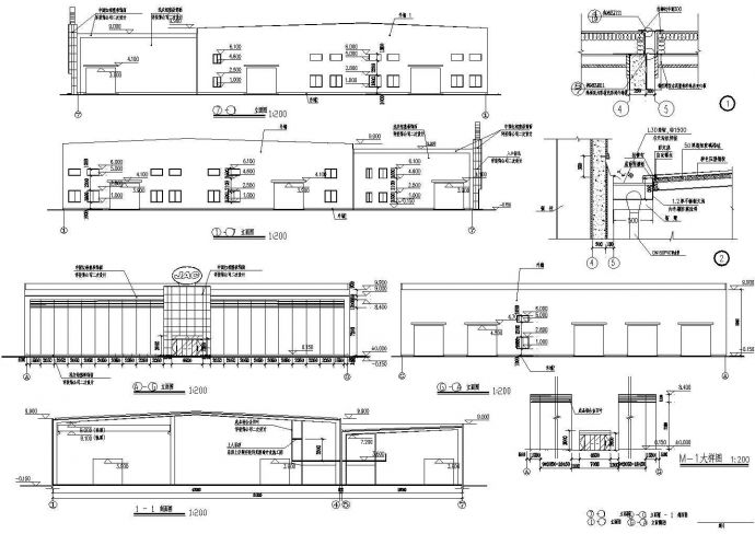 武汉某轻钢结构厂房（局部二层）建筑图纸_图1
