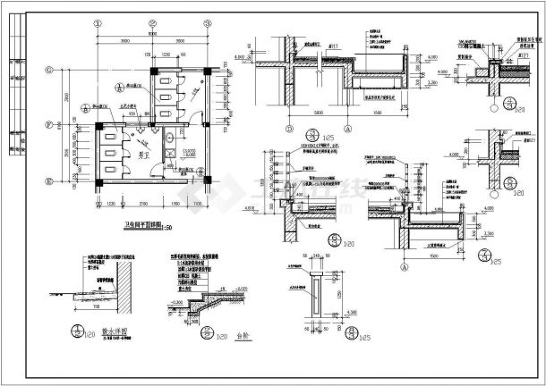 某地食堂建筑CAD施工图（共7张）-图一