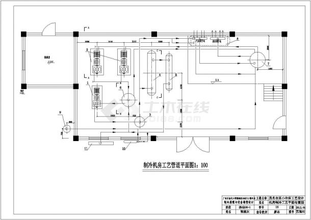 茂名一氨制冷系统冷库机房课程设计图-图二