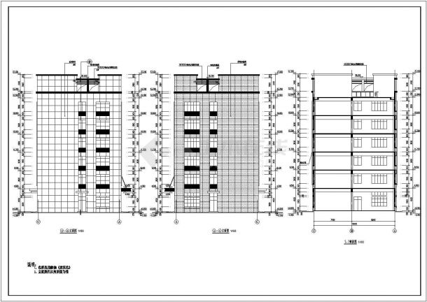 某厂区6层框架结构丙类厂房建筑施工图-图二