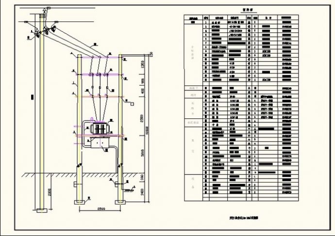 全分式10-10m变压器台架组装图_图1