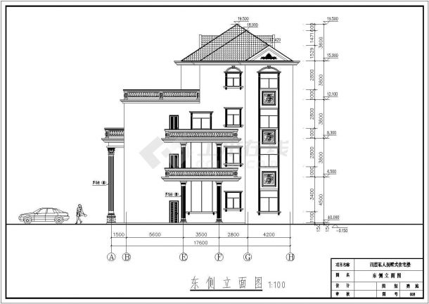 某地四层框架结构豪华别墅建筑设计施工图纸-图二