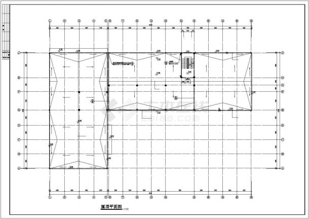 某地小型详细的多层办公楼建筑设计图（共6张）-图二