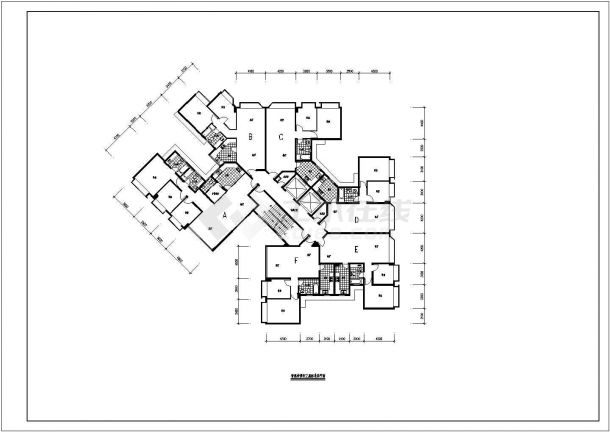 某地帝景轩户型建筑平面图（共6张）-图一