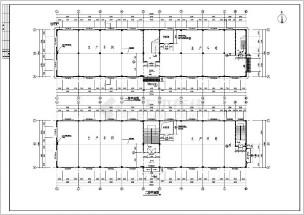 某二层塑料厂房建筑施工图（共5张）-图一