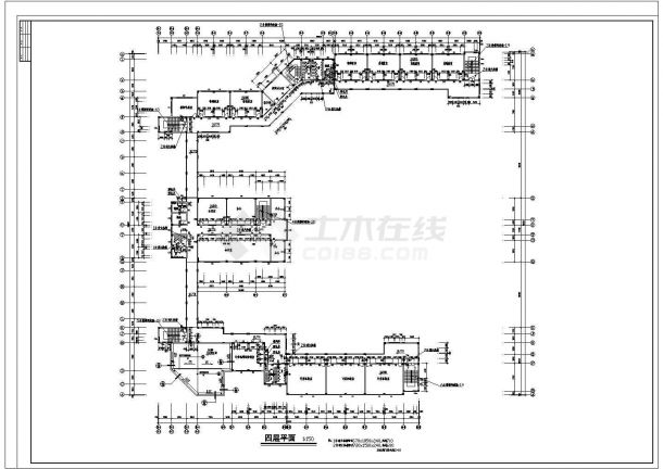 某地小型中学教学楼综合楼建筑cad施工图-图二