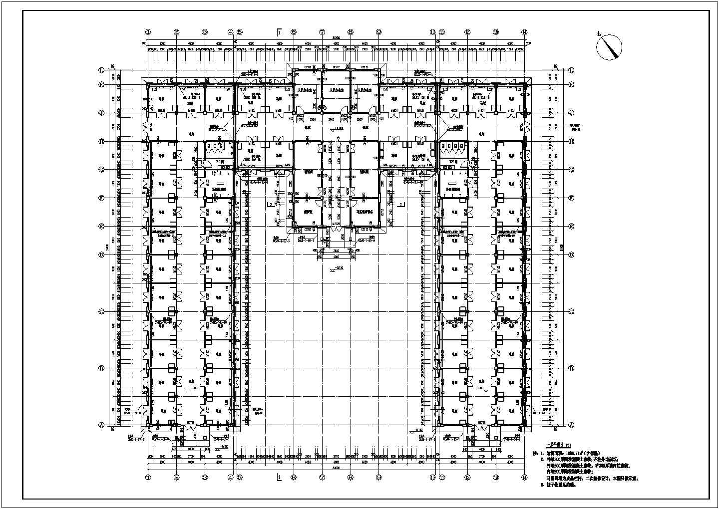 【内蒙古】某赛场排架结构马厩建筑施工图