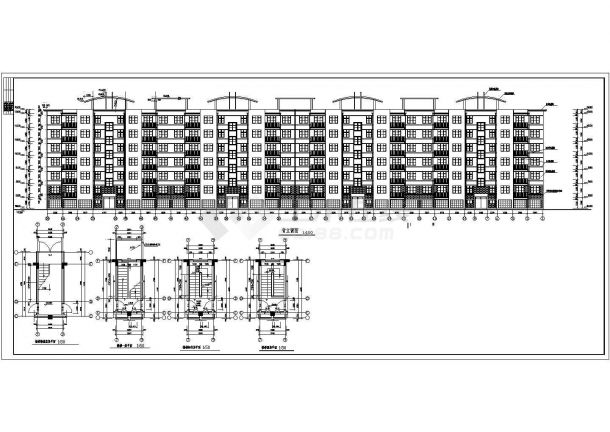 南方某地区七层住宅楼建筑设计方案图-图二
