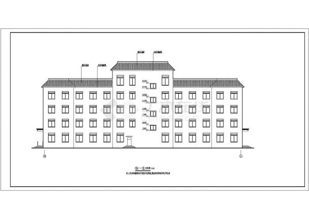 东北辽宁某市四层框架结构养老院建筑设计施工图纸-图一