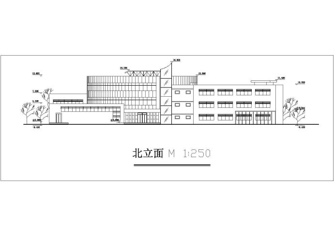 某地三层框架结构大学生活动中心建筑设计方案图纸_图1