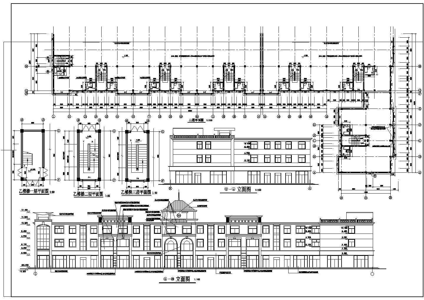 某大中型4层商业城建筑图（共5张）