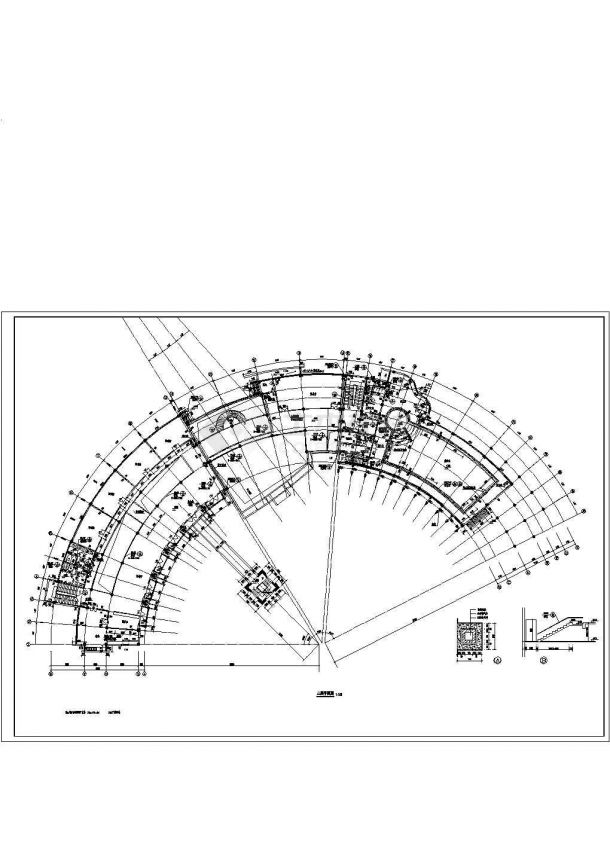 某地区会所建筑平面布置设计方案图纸-图二