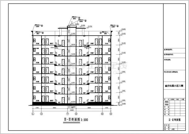 某地区7层砖混结构住宅建筑方案图-图二