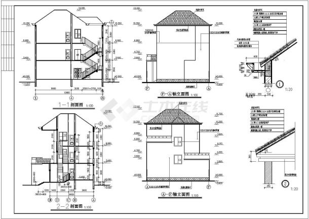 某小区别墅建筑设计施工图（含设计说明）-图二