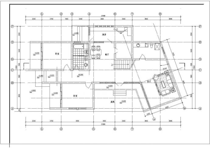现代风车别墅建筑CAD设计施工图纸_图1