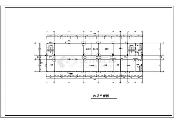 某地大型四层框架办公楼建筑施工图（共12张）-图二
