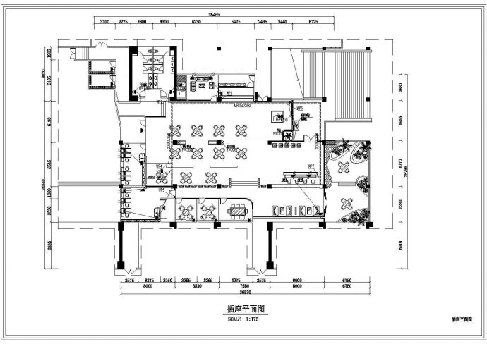 某一层售楼部电气及空调动力设计图_图1