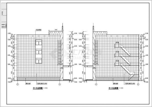 某地四层框架结构消防队综合楼建筑设计施工图-图二