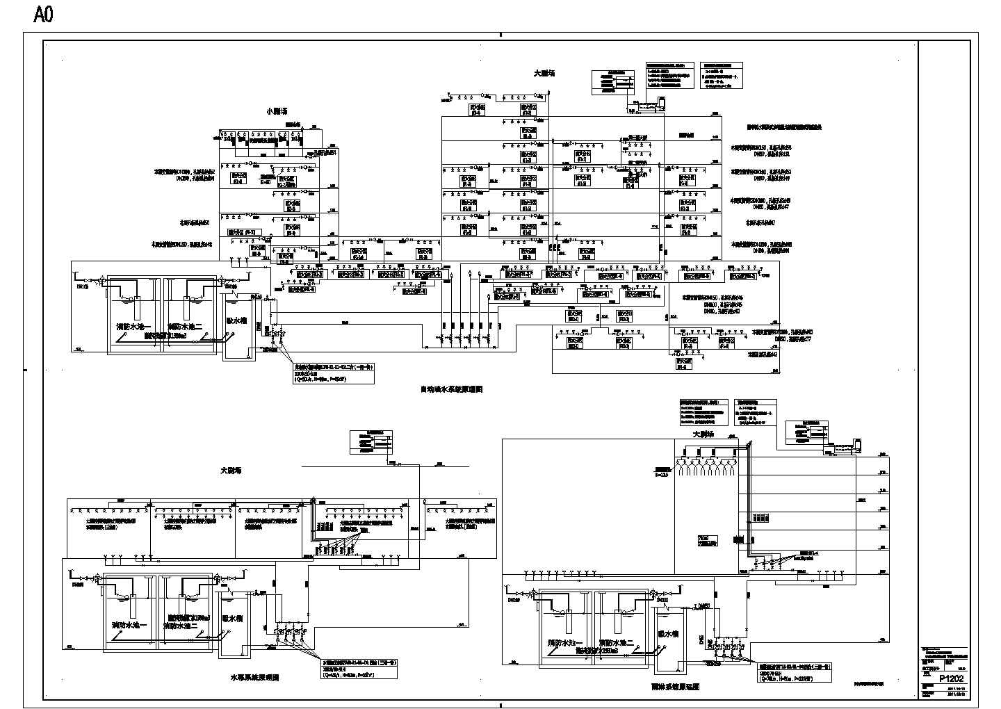 某自动喷水系统、水幕系统、雨淋系统原理图