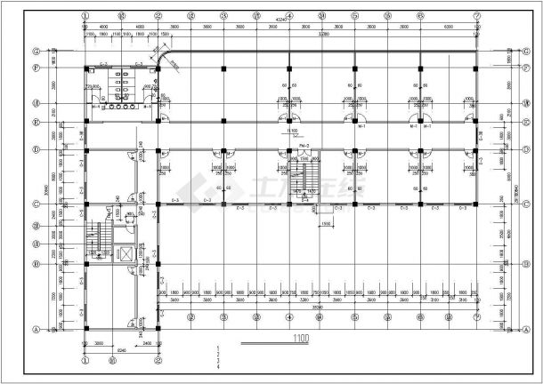 经常被使用的小型综合办公楼建筑设计图（共10张）-图二