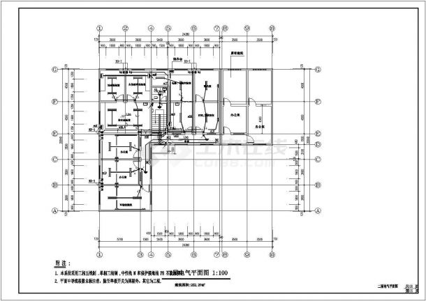 某县住建局二层实验室电气施工图纸-图二
