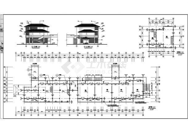 某地小型的商业街建筑图（共4张）-图一