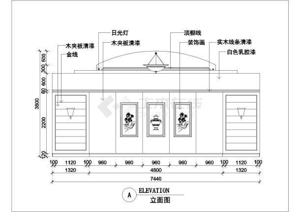 某地大型精美实用的接待室装修设计图（标注详细）-图一