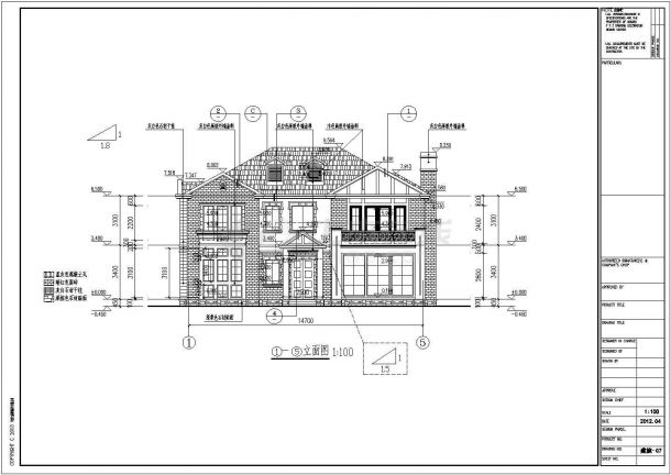 宁波某二层框架结构别墅楼建筑设计施工图-图一