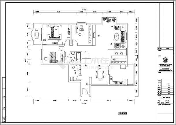 某地大型样板房设计住宅A套装修图（标注详细）-图二