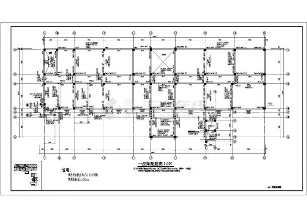 北京某地区小框架结构设计施工图纸-图二