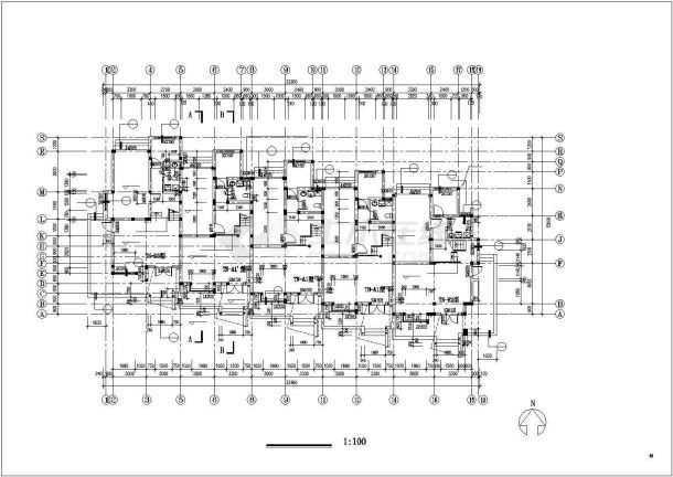 某地大型多层排房样板建筑图（共13张）-图二
