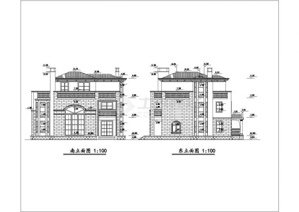 某小区五套独幢别墅建筑设计方案设计图纸-图二