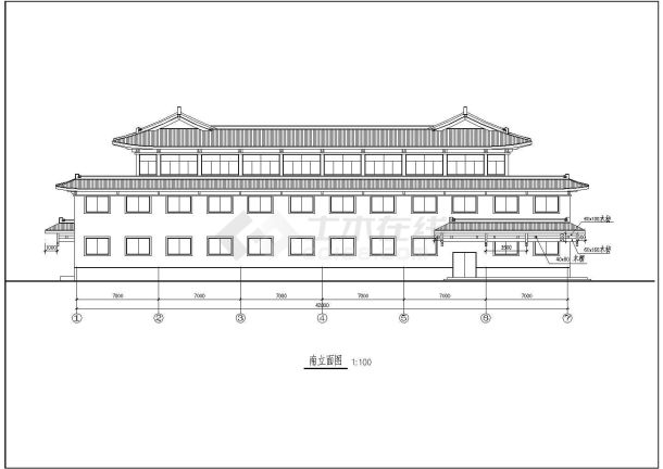 比较详细的一套洗浴中心建筑施工图-图二