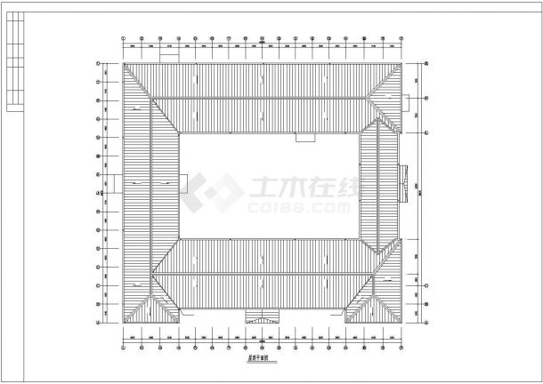 某地小型临时办公四合院建筑设计图（含设计说明）-图二